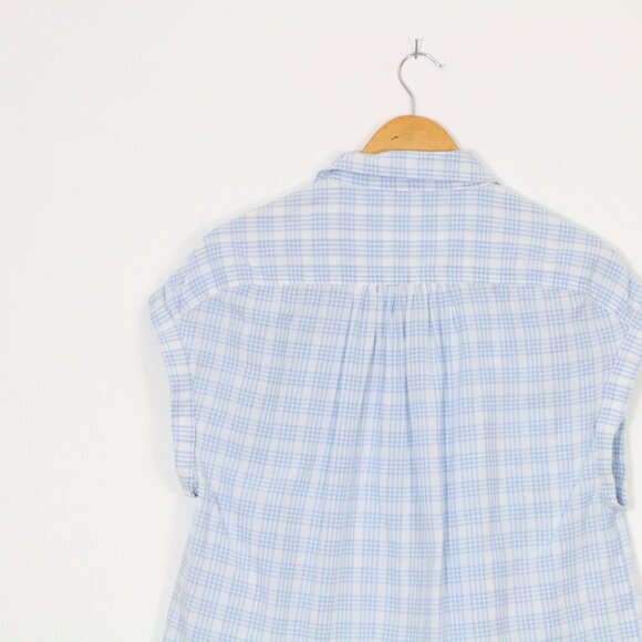 *White & Blue Gingham Blouse - Picture 7 of 8